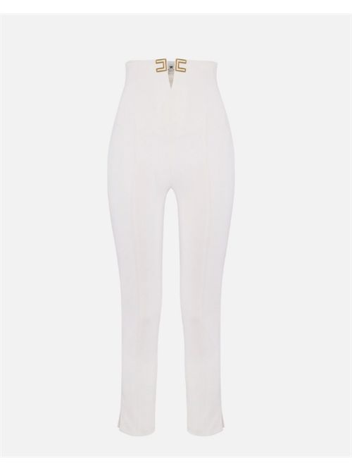 LOGO DETAILS TROUSERS ELISABETTA FRANCHI | PA16361E2360 avorio